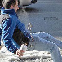 slipped on ice slipped on ice